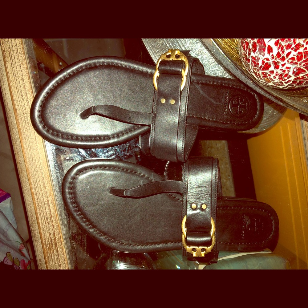 Black flip-flops